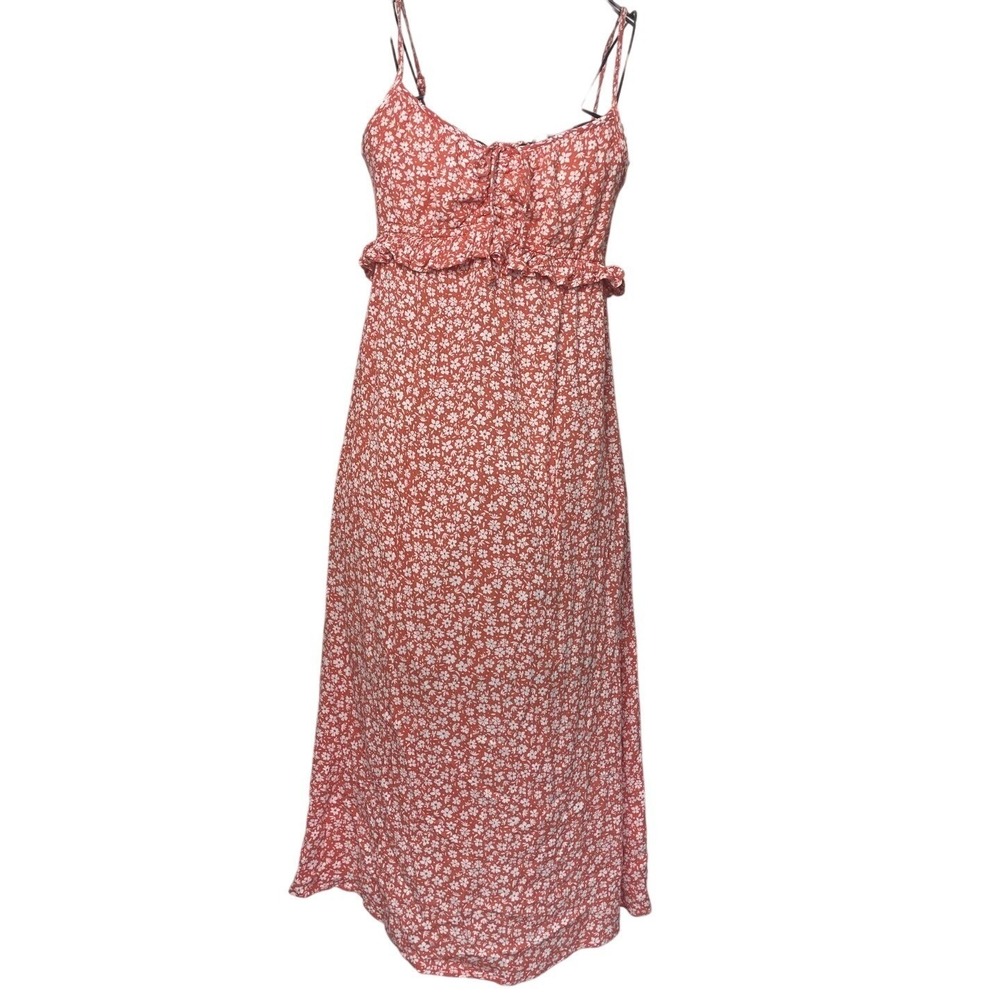 Billabong Womens Floral Sundress Light Flowy Ruffle Midi Dress Size Medium Beach